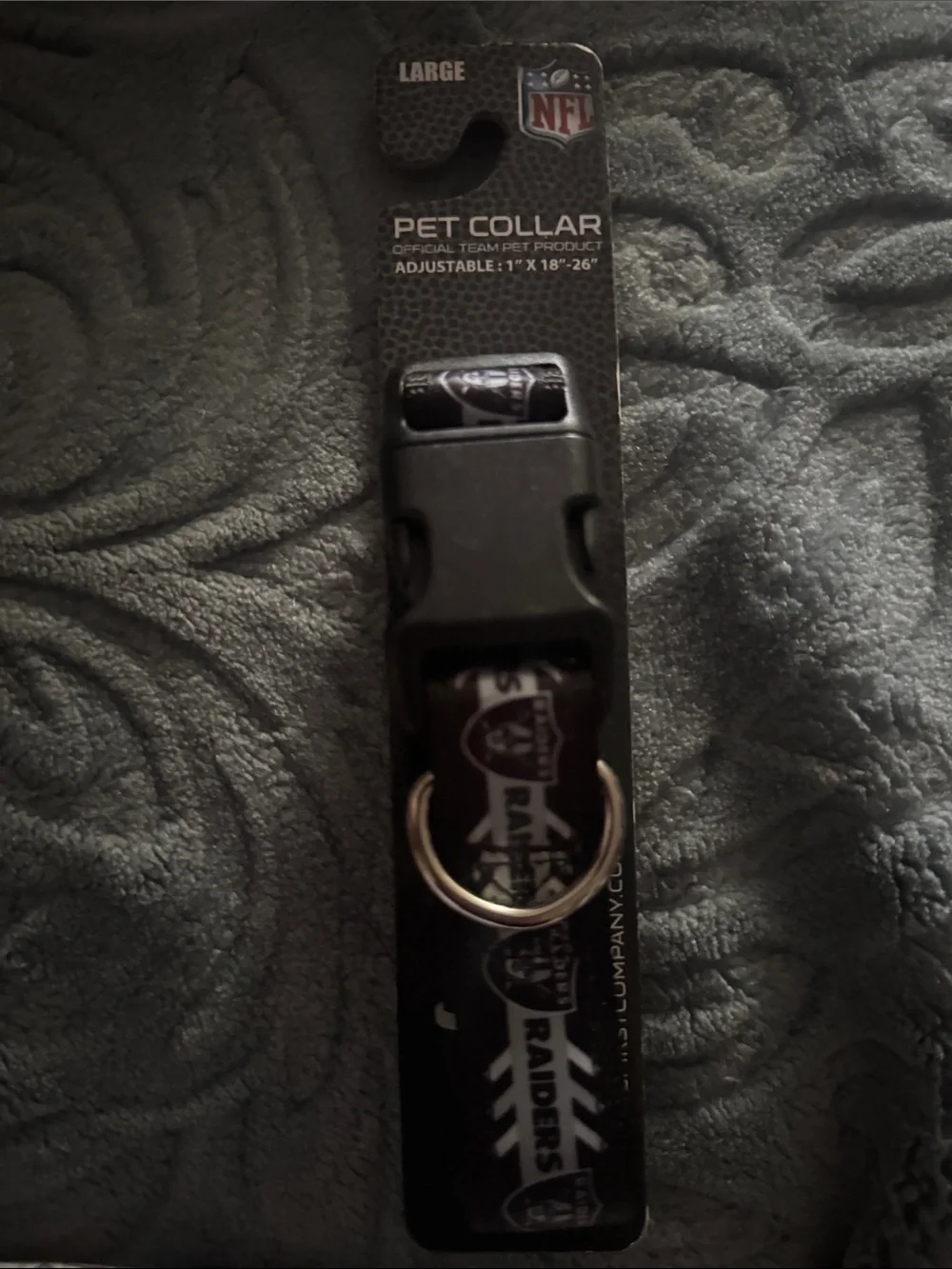 NFL Raiders Black Pet Collar with Team Logo